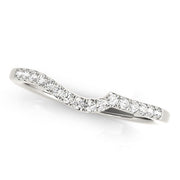 Bids.com 14k White Gold Curved Style Pave Diamond Wedding Ring (1/6 cttw) Rings