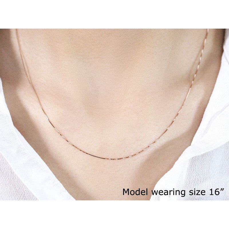 Bids.com 18k Rose Gold Classic Box Chain (0.60 mm) Necklaces