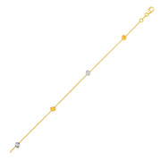 Bids.com 14k Two Tone Gold Bracelet with Polished Cubes Bracelets