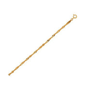Bids.com 10k Yellow Gold Singapore Anklet 2.2mm Accessories