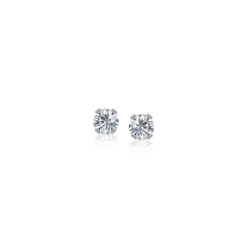 Bids.com 14k White Gold White Cubic Zirconia 2mm Stud Earrings Earrings