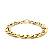 Bids.com 14k Yellow Gold Curb Chain Design with Diamond Cuts Bracelet Bracelets