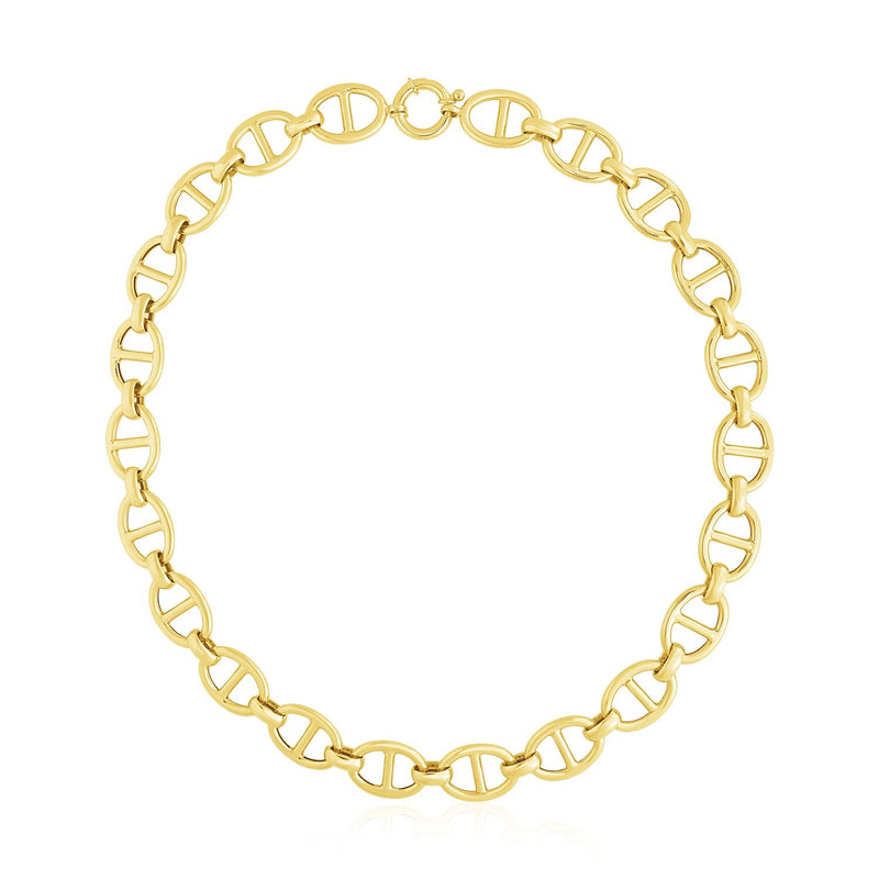 Bids.com 14k Yellow Gold High Polish Oval Mariner Link Necklace (13.8mm) Necklaces