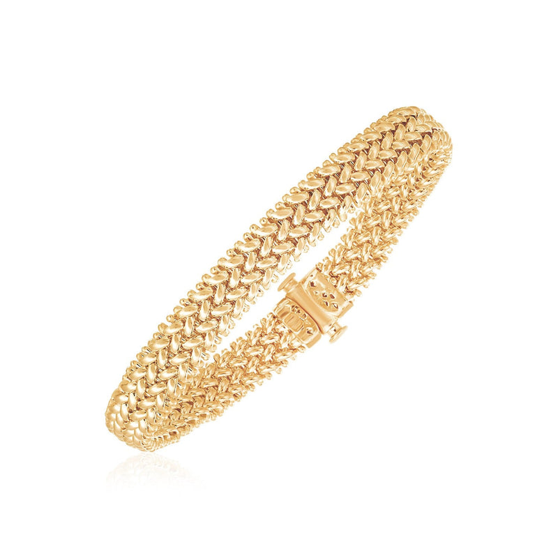 Bids.com 14k Yellow Gold High Polish Thick Braided Bracelet (8.8mm) Bracelets