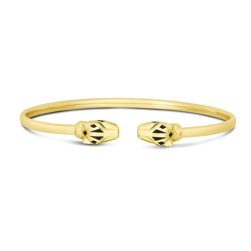Bids.com 14k Yellow Gold Panther Bangle (3.00 mm) Bracelets
