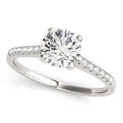 Bids.com 14k White Gold Single Row Scalloped Set Diamond Engagement Ring (1 1/8 cttw) Rings