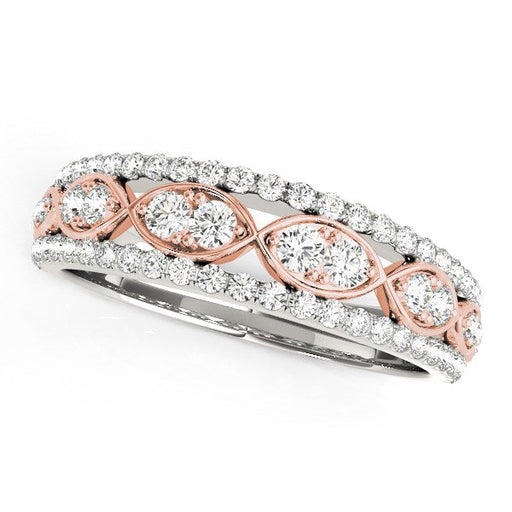 Bids.com 14k White And Rose Gold Doulbe Diamond Infinity Design Band (3/8 cttw) Rings