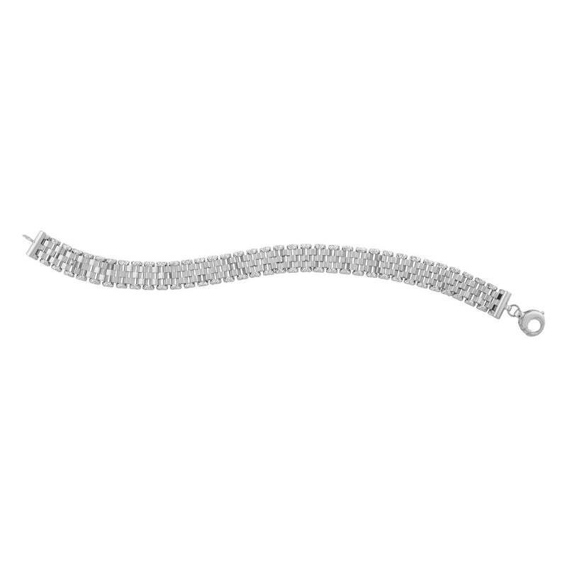 Bids.com 14k White Gold Faceted Panther Link Chain Bracelet Bracelets