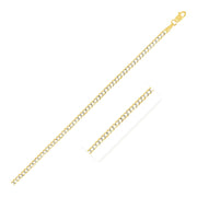 Bids.com 2.6 mm 14k Two Tone Gold Pave Curb Chain Necklaces