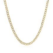 Bids.com 2.6 mm 14k Two Tone Gold Pave Curb Chain Necklaces