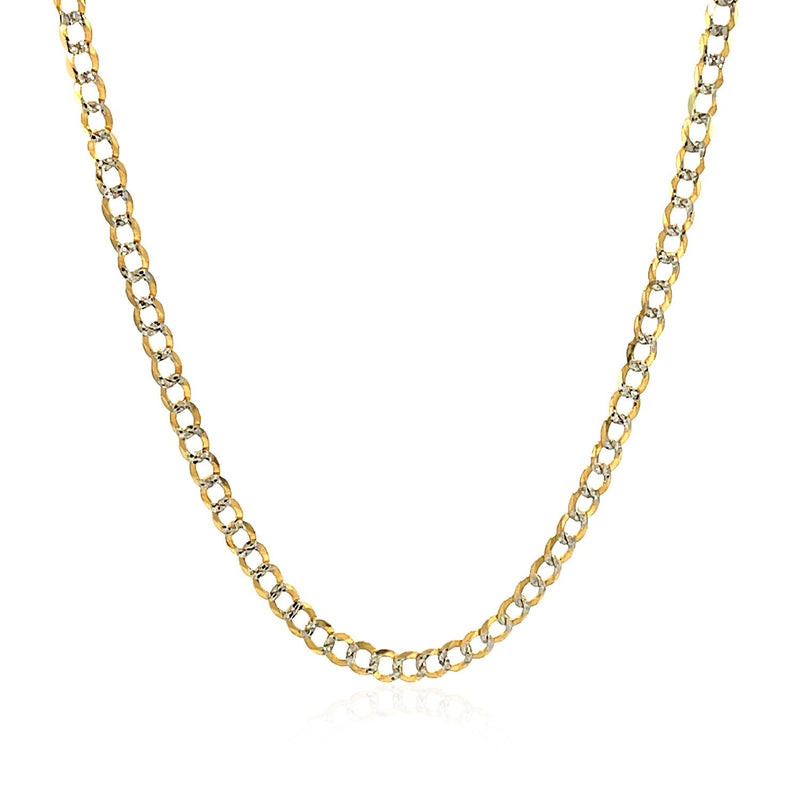 Bids.com 2.6 mm 14k Two Tone Gold Pave Curb Chain Necklaces
