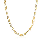 Bids.com 2.6 mm 14k Two Tone Gold Pave Curb Chain Necklaces