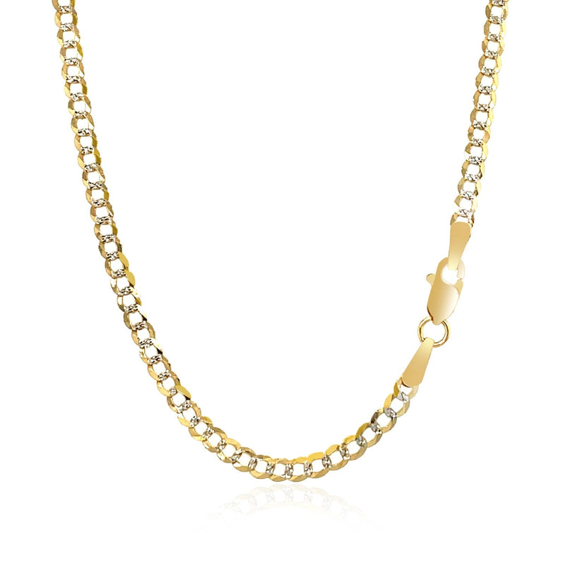 Bids.com 2.6 mm 14k Two Tone Gold Pave Curb Chain Necklaces