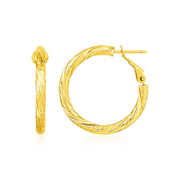 Bids.com 14k Yellow Gold Petite Twisted Round Hoop Earrings Earrings
