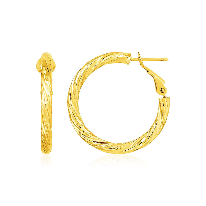 Bids.com 14k Yellow Gold Petite Twisted Round Hoop Earrings Earrings