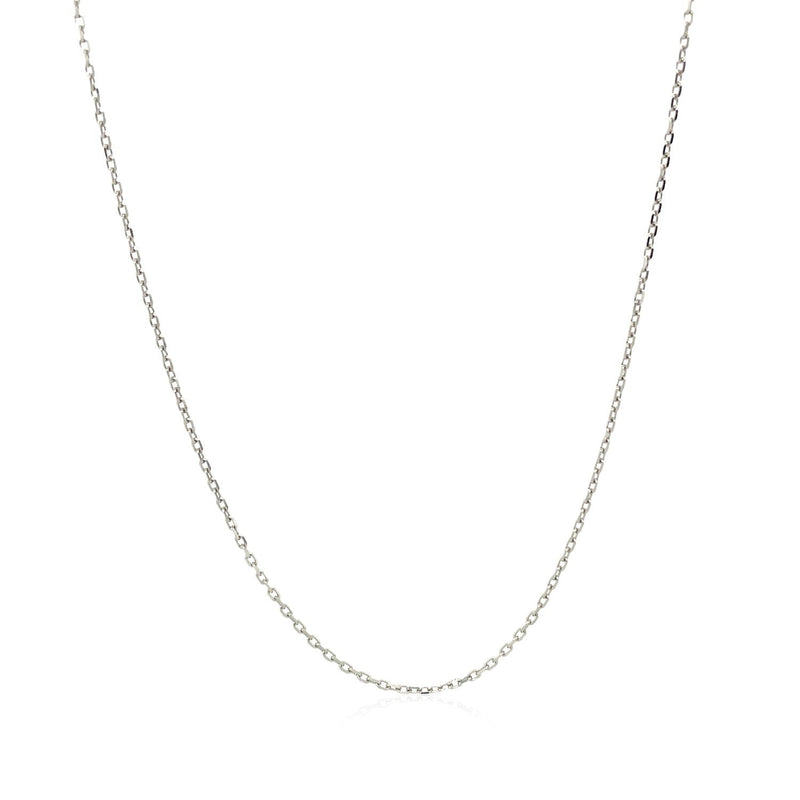 Bids.com 18k White Gold Diamond Cut Cable Link Chain (0.75 mm) Necklaces