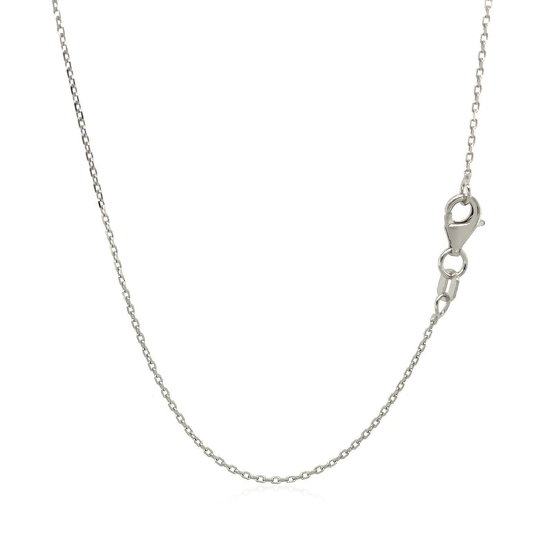 Bids.com 18k White Gold Diamond Cut Cable Link Chain (0.75 mm) Necklaces