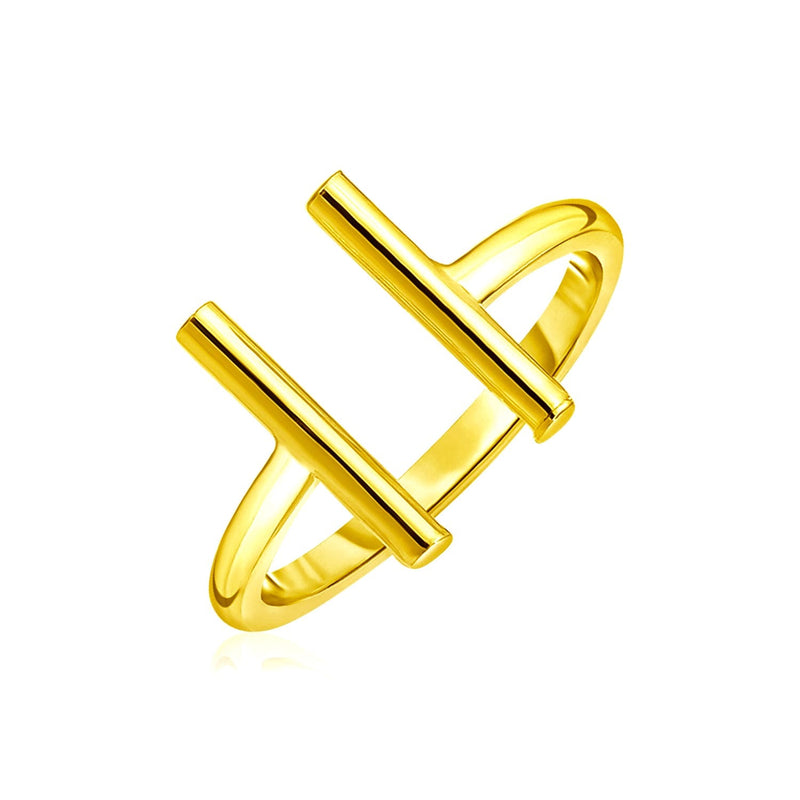 Bids.com 14k Yellow Gold Open Ring with Bars Rings