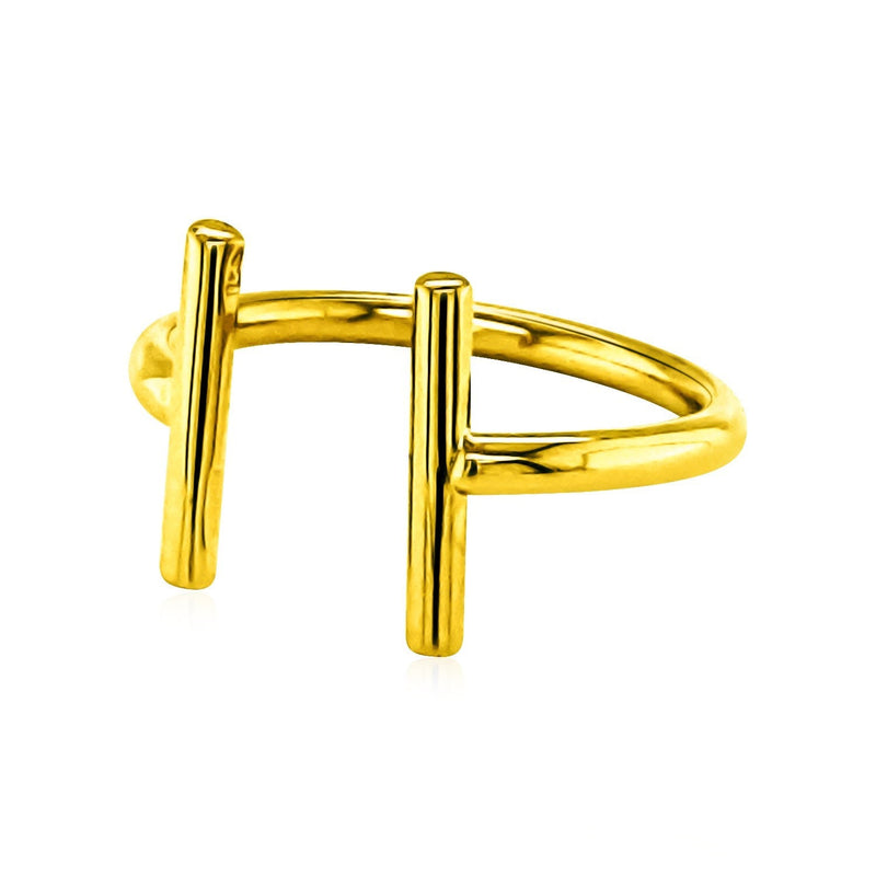 Bids.com 14k Yellow Gold Open Ring with Bars Rings