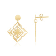 Bids.com 14K Yellow Gold High Polish Flower Cutout Earrings Earrings
