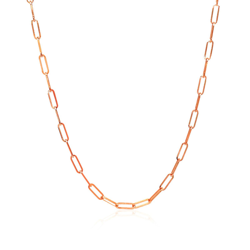 Bids.com 14K Rose Gold Delicate Paperclip Chain (2.1mm) Necklaces