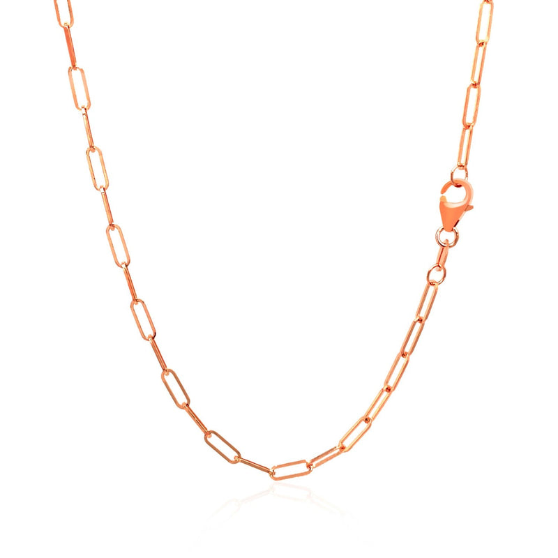 Bids.com 14K Rose Gold Delicate Paperclip Chain (2.1mm) Necklaces