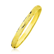 Bids.com 10k Yellow Gold Slender Diamond Pattern Textured Bangle Bracelets