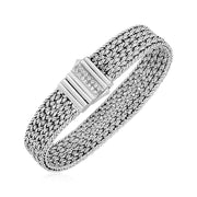 Bids.com Woven Rope Bracelet with White Sapphire Accented Clasp in Sterling Silver Bracelets