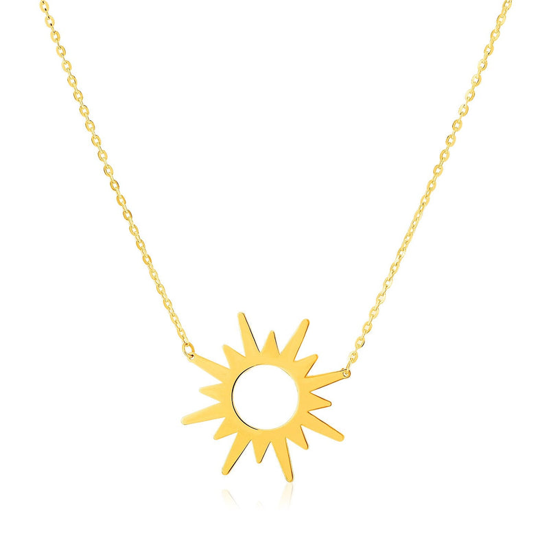 Bids.com 14K Yellow Gold Sunburst Necklace Necklaces