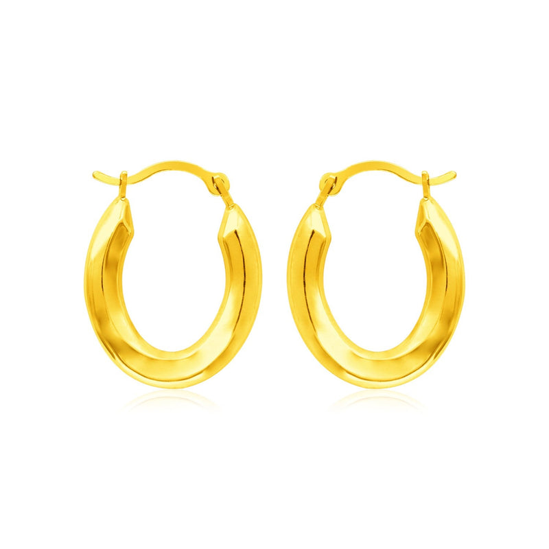 Bids.com 14k Yellow Gold Polished Oval Hoop Earrings Earrings