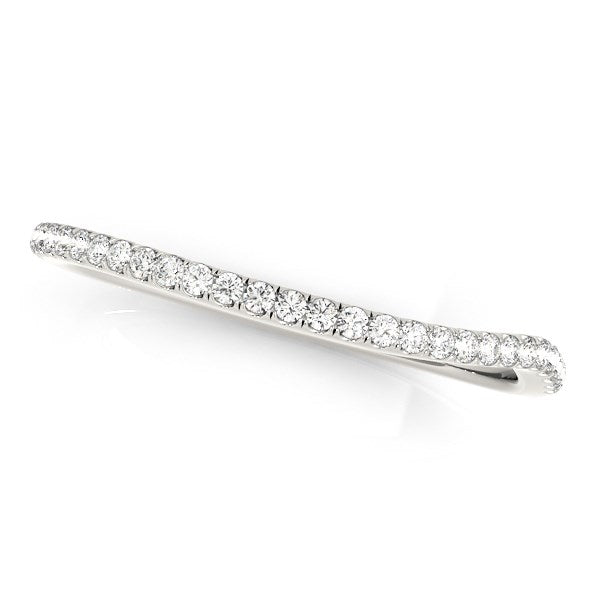 Bids.com 14k White Gold Slim Curved Diamond Wedding Ring (1/10 cttw) Rings