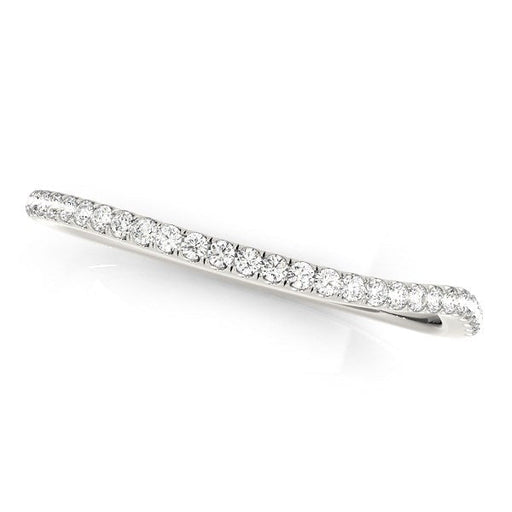 Bids.com 14k White Gold Slim Curved Diamond Wedding Ring (1/10 cttw) Rings
