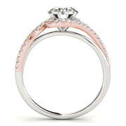 Bids.com 14k White And Rose Gold Bypass Band Diamond Engagement Ring (1 1/8 cttw) Rings