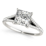 Bids.com 14k White Gold Princess Cut Split Shank Diamond Engagement Ring (1 1/8 cttw) Rings