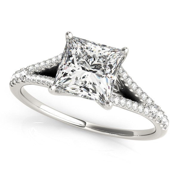 Bids.com 14k White Gold Princess Cut Split Shank Diamond Engagement Ring (1 1/8 cttw) Rings
