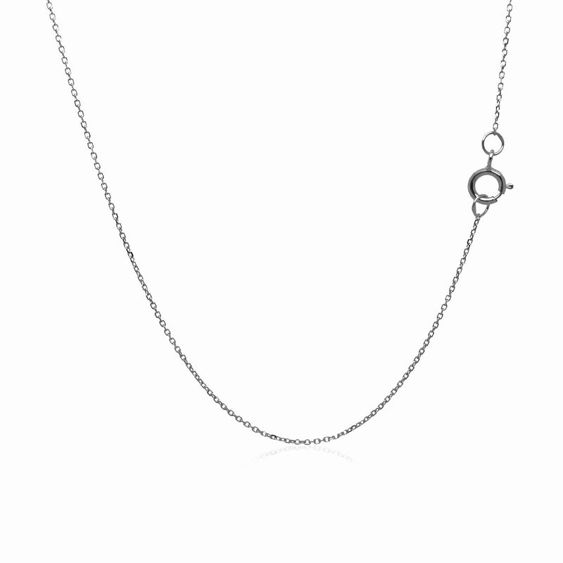 Bids.com 14k White Gold Diamond Cut Cable Link Chain 0.7mm Necklaces