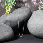Bids.com 14k White Gold Diamond Cut Cable Link Chain 0.7mm Necklaces