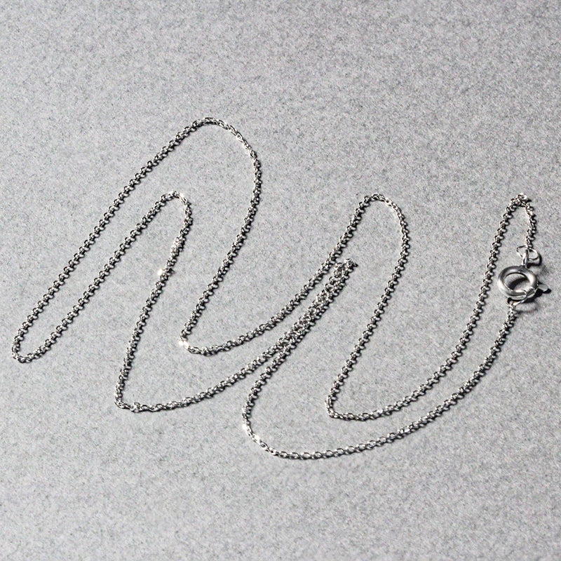 Bids.com 14k White Gold Diamond Cut Cable Link Chain 0.7mm Necklaces