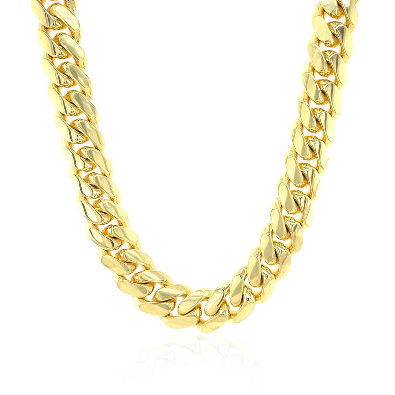 Bids.com 9.25mm 14k Yellow Gold Classic Miami Cuban Solid Chain Necklaces