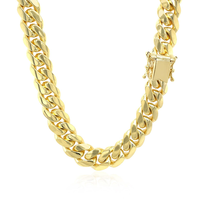 Bids.com 9.25mm 14k Yellow Gold Classic Miami Cuban Solid Chain Necklaces