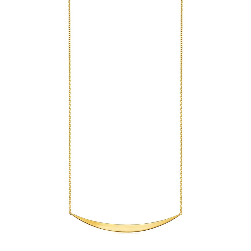 Bids.com 14k Yellow Gold Necklace with Polished Curved Bar Pendant Necklaces