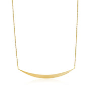 Bids.com 14k Yellow Gold Necklace with Polished Curved Bar Pendant Necklaces