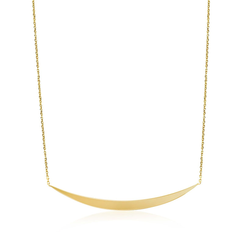 Bids.com 14k Yellow Gold Necklace with Polished Curved Bar Pendant Necklaces