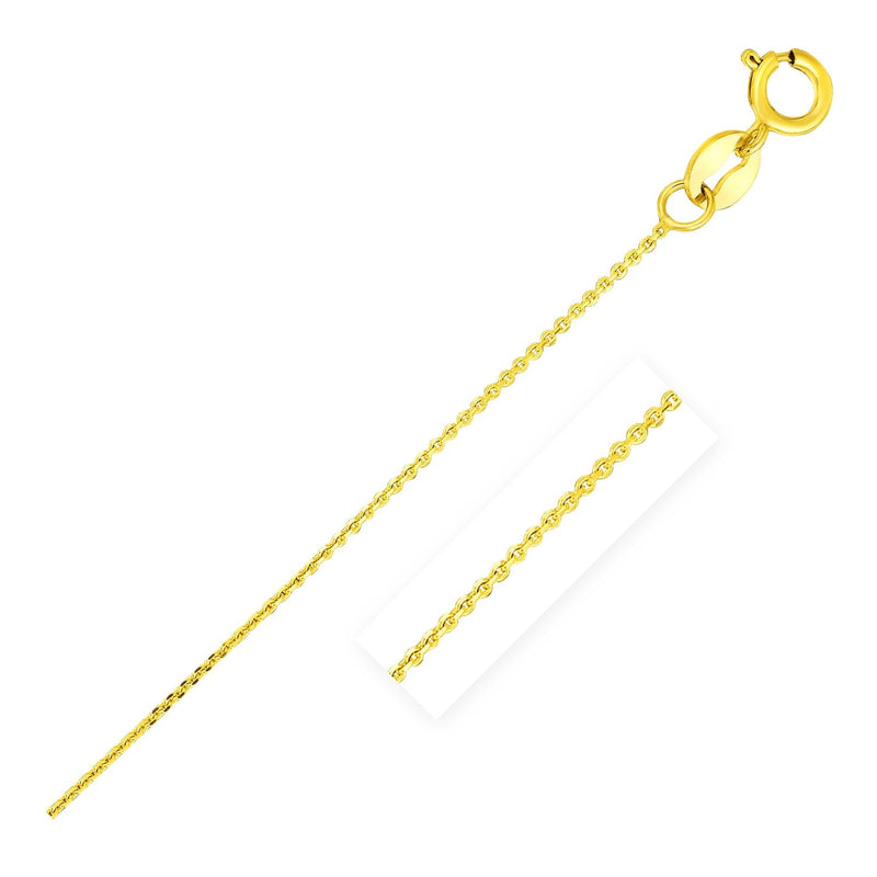 Bids.com 14k Yellow Gold Diamond Cut Cable Link Chain 0.7mm Necklaces