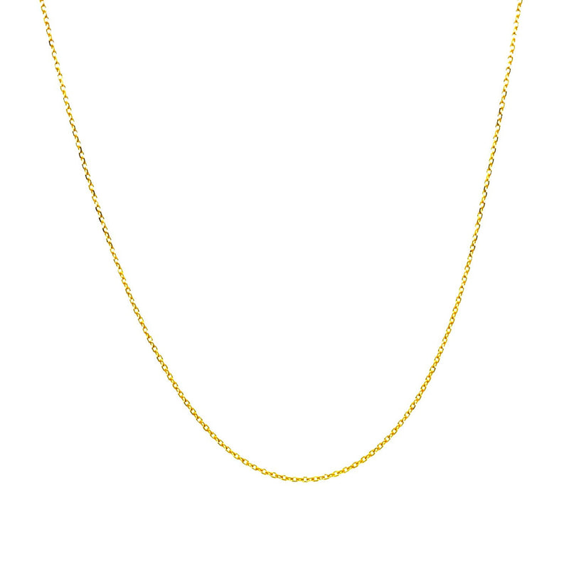 Bids.com 14k Yellow Gold Diamond Cut Cable Link Chain 0.7mm Necklaces