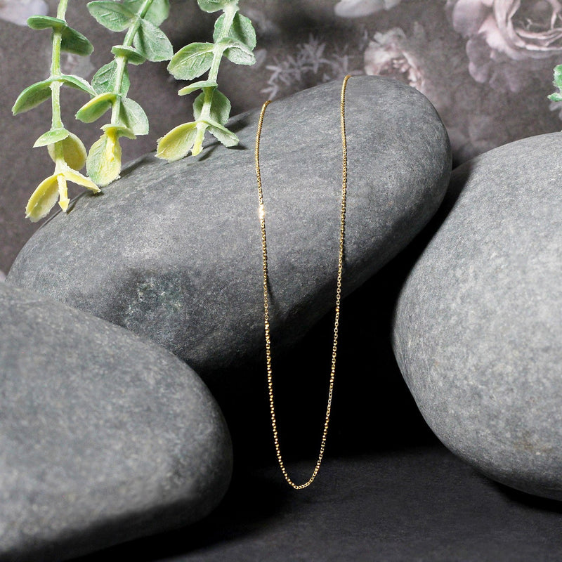 Bids.com 14k Yellow Gold Diamond Cut Cable Link Chain 0.7mm Necklaces