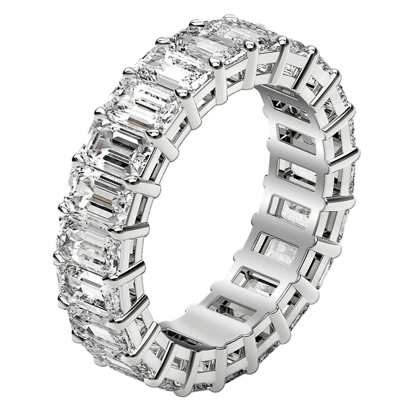 Bids.com Emerald Cut Lab Grown Diamond Eternity Ring in 14k White Gold (6 cttw FG/VS2) Rings