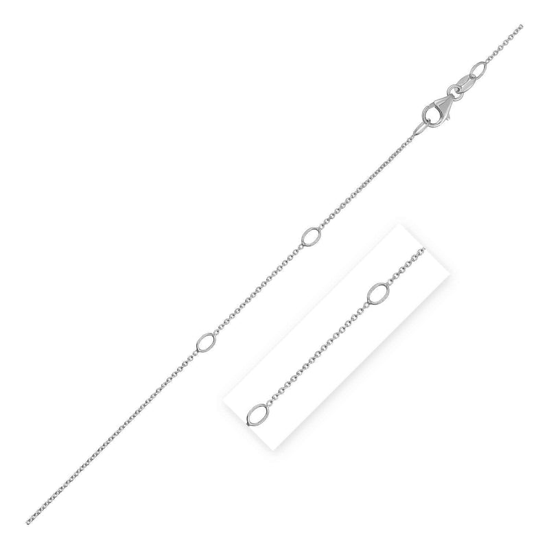 Bids.com Adjustable Cable Chain in 14k White Gold (1.0mm) Necklaces