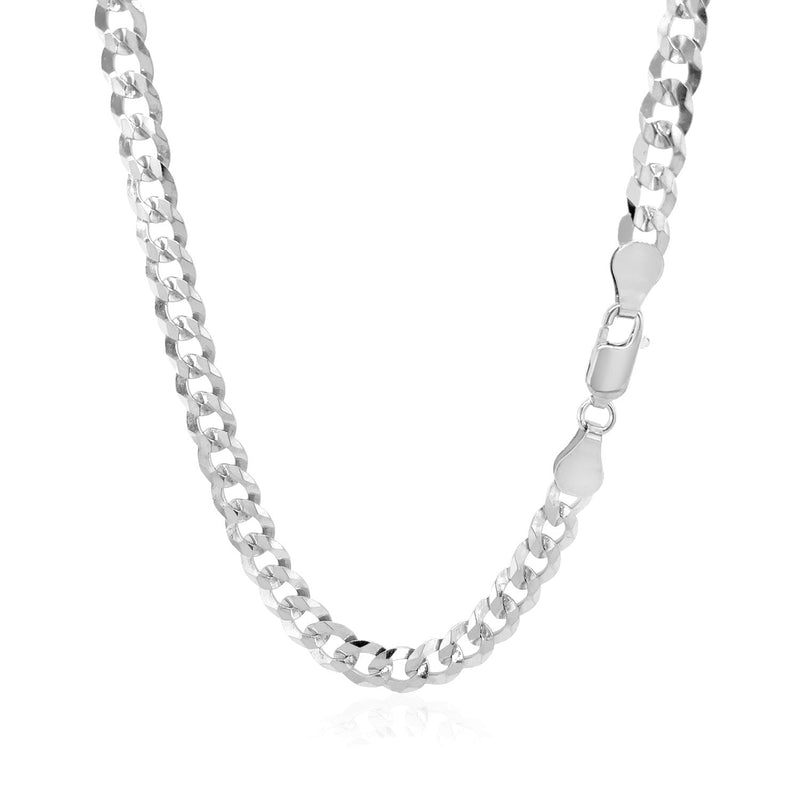 Bids.com Rhodium Plated 5.6mm Sterling Silver Curb Style Chain Necklaces