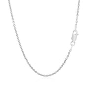 Bids.com Sterling Silver Rhodium Plated Round Cable Chain 1.8mm Necklaces